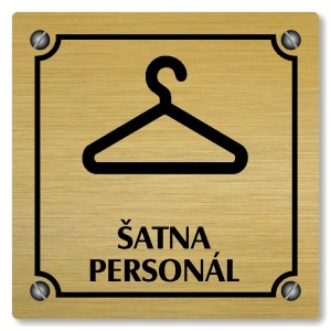 Šatna personál, 80x80mm, zlatá, Kansas